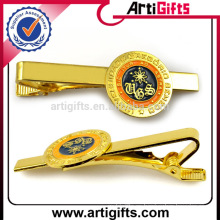 2014 clip de corbata barato chapado en oro con logotipo personalizado